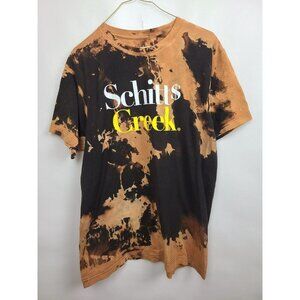 Schitts Greek Unisex T--Shirt Sz‎ Large Brown Black Tie Dye Short Sleeve Tee Top